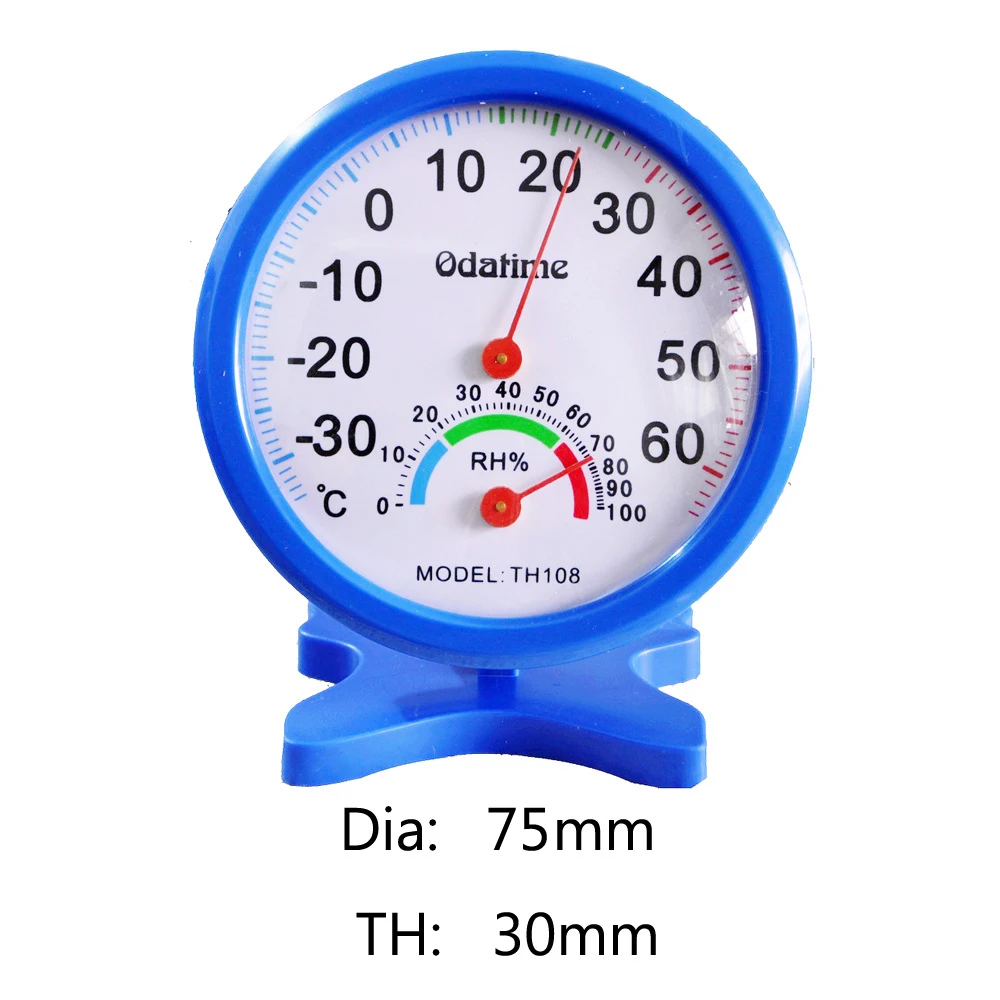 

Odatime 75mm*30mm Clock-shape Hygrometer Thermometer Indoor Outdoor Temperature Humidity Meter Gauge for Bedroom