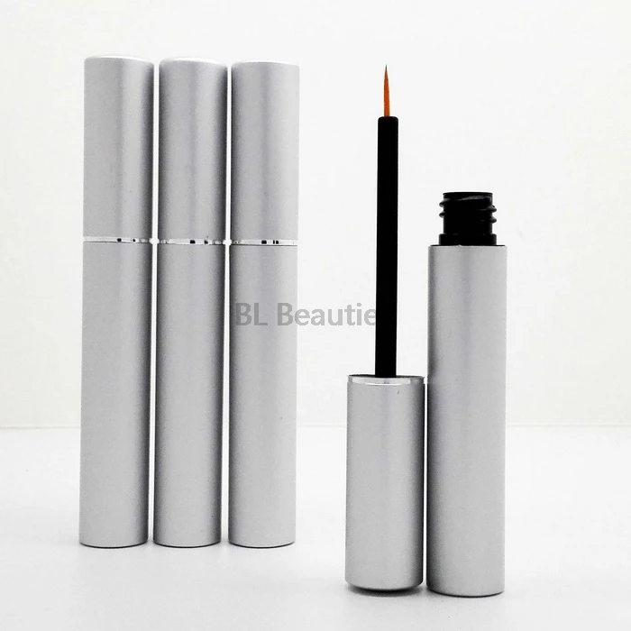 300pcs/lot 3.5ml Eye Liner Packaging Pen Eyelash Growth Liquid Tube Empty Silver Lip Liner Pen Eyeliner Bottle with Thin Brush