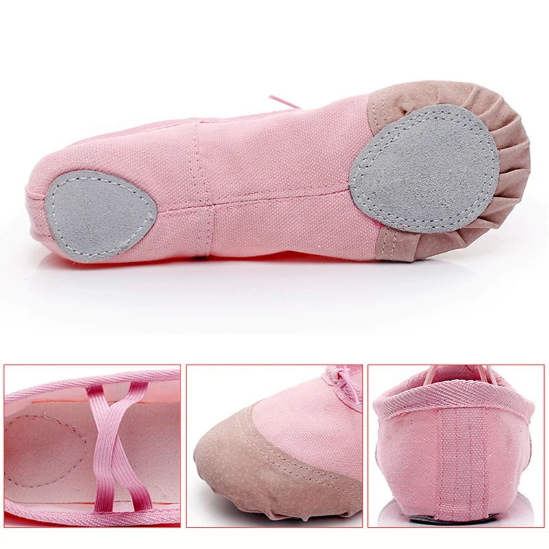 Ballet Training Yoga Gym flat slippers White Black Canvas Ballet Dance Shoes For Girls Children Women Teacher Flats Snearers 44