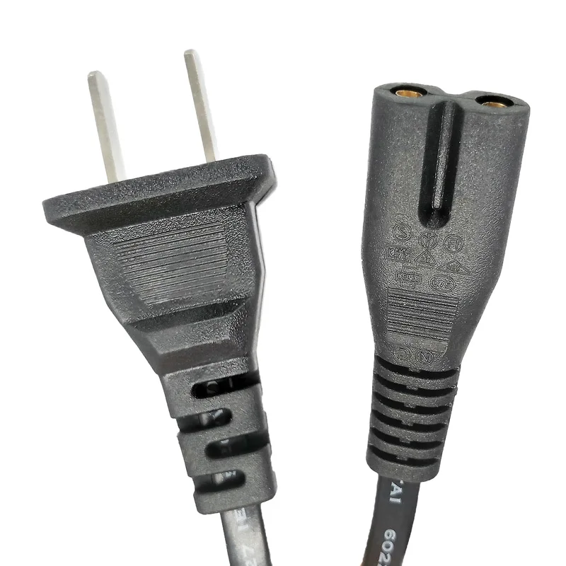 AC US EU Power Cable 2pin plug 1.5m 2*0.75 2-prong copper cord cable lead Wire image 3
