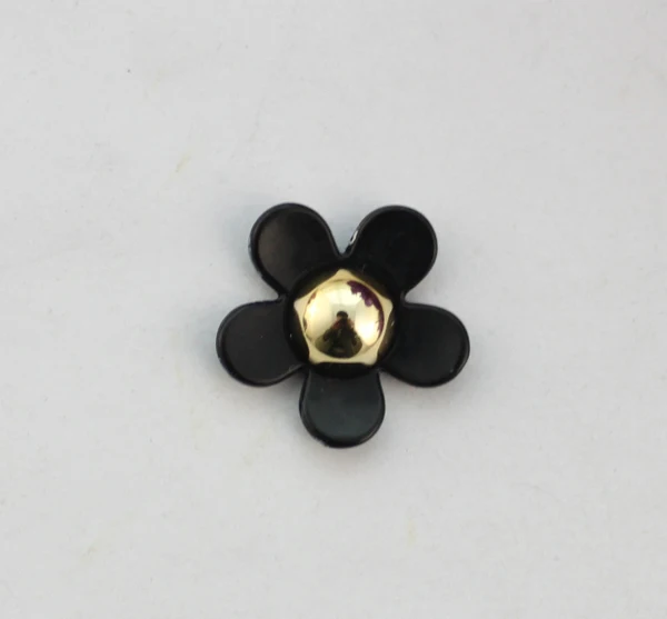 

FREE SHIPPING 30PCS Black/Golden flower flatback cabochon DIY accessory #22817