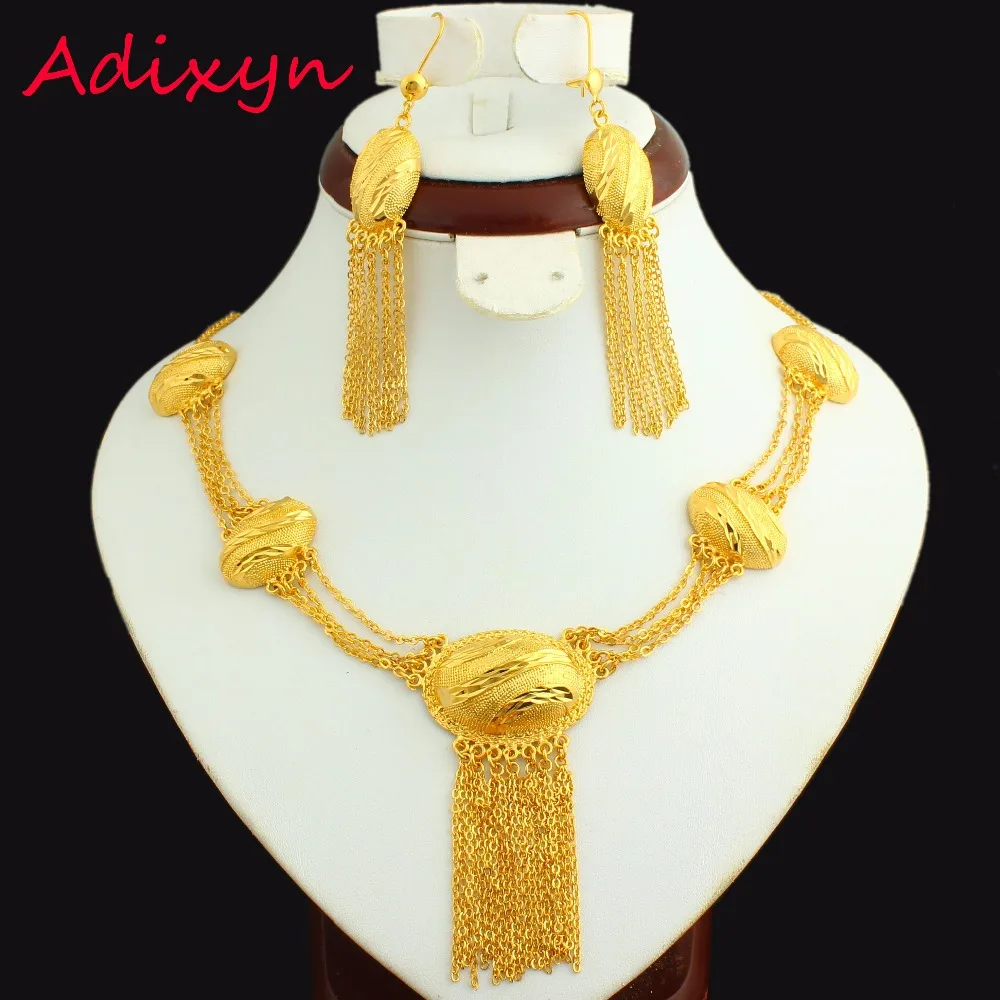 

Big Size Ethiopian Bridal Jewelry sets 24K Gold Color Necklace/Earring India/African/Dubai/Ethiopia/Nigeria/Arabic Women Gifts