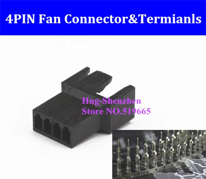 

Factory Price 4pin 4 Pin PWM Fan Female connector with terminal crimp Pins - Black