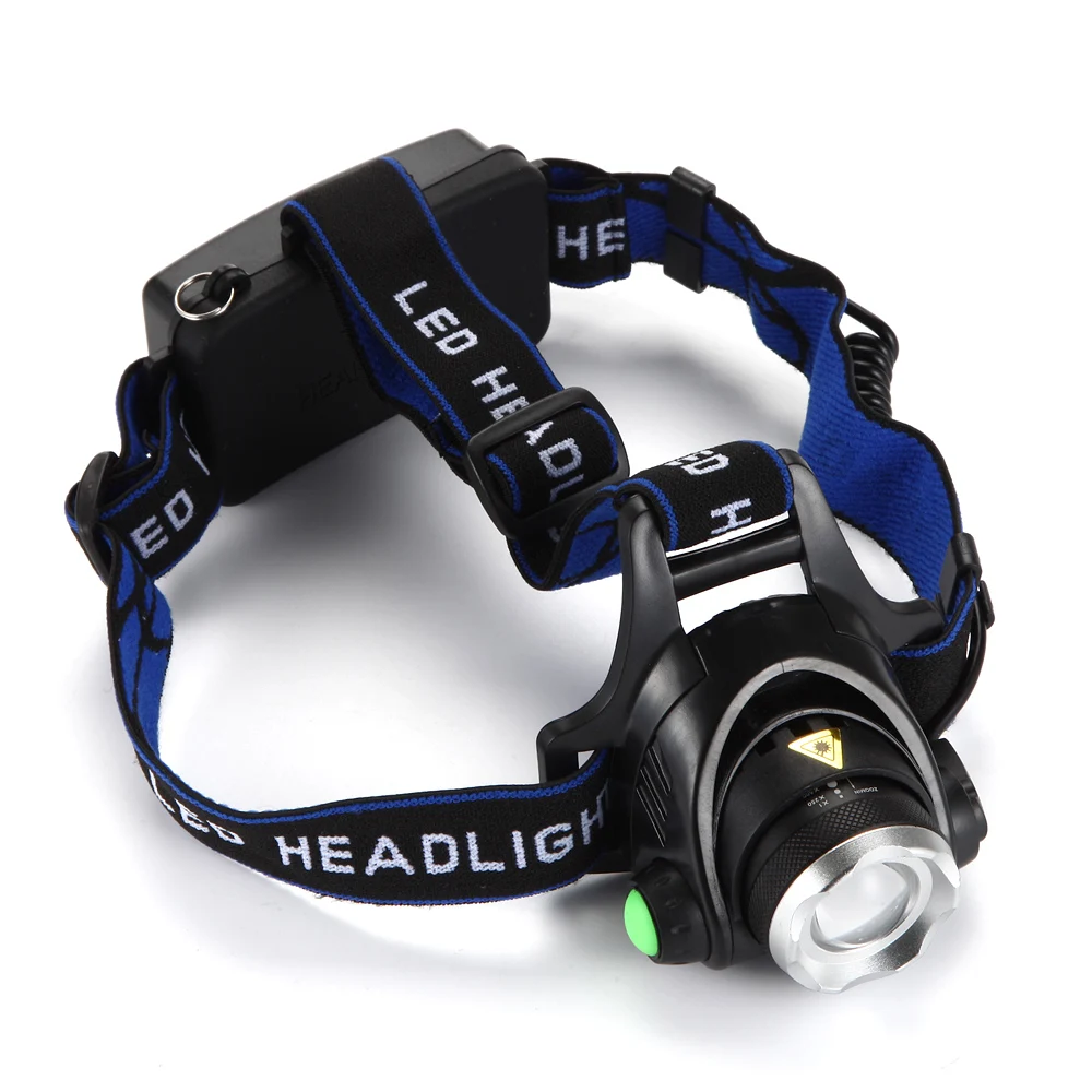 LED Headlamp T6 Zoom 3 Modes Super Bright Waterproof Headlight Torch By 18650 Battery For Hunting Hiking Camping Light