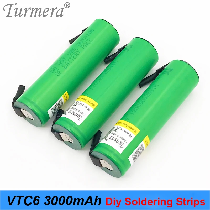 Batteria 18650 vtc6 3000mAh 30amps us18650vtc6 striscia di saldatura batteria ricaricabile per cacciavite n11