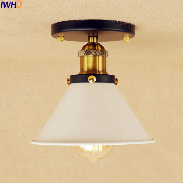 IWHD White Edison LED Ceiling Light Vintage Living Room Lights Loft Industrial Ceiling Lamp Lighting Lamparas De Pared