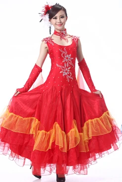 

red flamenco dresses spanish clothing standard dance dresses dance ballroom waltz dresses tango modern dance costumes