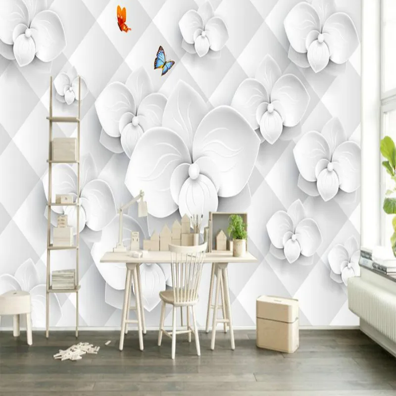 

Lotus Paper Cut 3D wallpaper for living room home improvement modern wallpaper Background Wall Painting