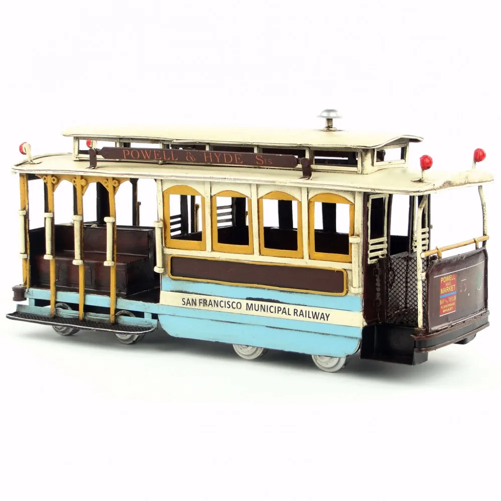 Antique handicraft San Francisco tram model decoration home furnishings crafts for home/pub/cafe decoration or birthday gift