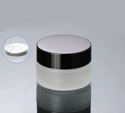 

Hot 20G frosted glass cream jar with black lid , empty frost 20 g cream jar glass ,20g Cosmetic Packaging glass Cosmetic Jar