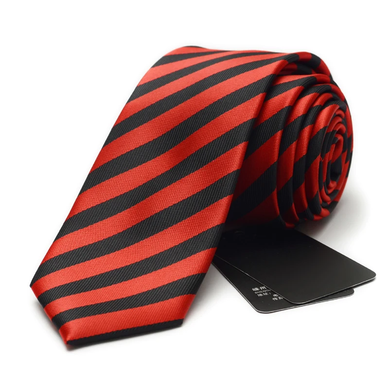 New Arrivals 6cm Slim Necktie Microfiber Ties for Men Red White Black Purple Striped Tie Boys Casual Formal Mens Ties