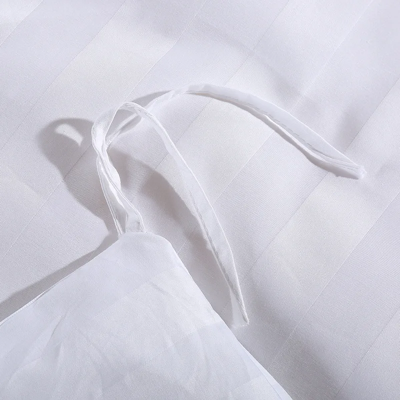 1PC Hotel White Duvet Cover Pure Stripes Hotel Duvet Covers 100% Satin Cotton Quilt Cover Top Quality Premium Bedding
