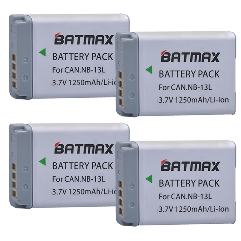 4Pcs NB-13L Battery for Canon PowerShot G1 X Mark III G5X G7X G9X G7 X Mark II SX720 HS Digital Camera