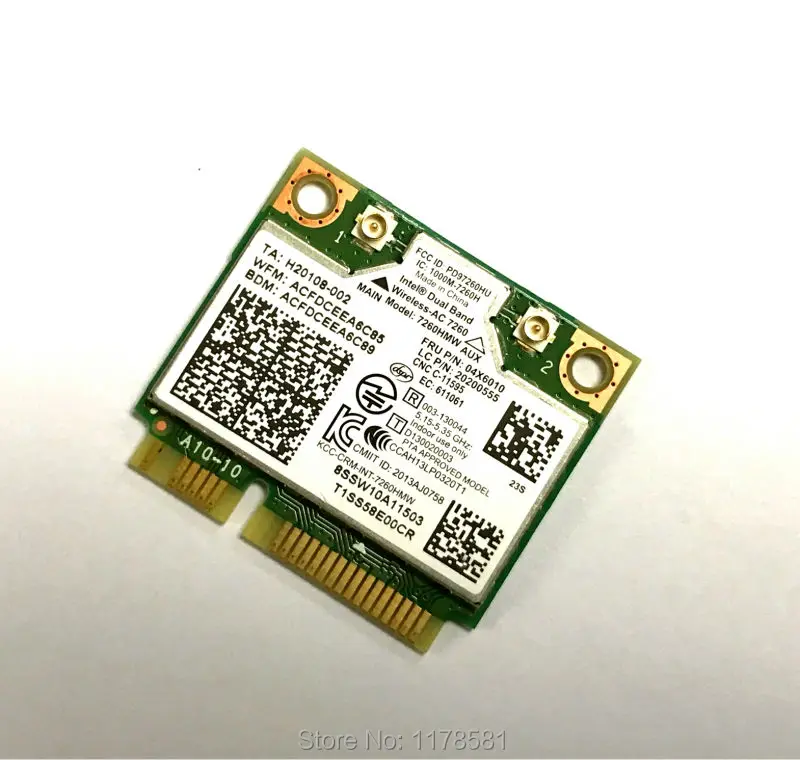 Wircard-thinkpad s440 s550 e73z m83z e440、7260hmw、7260ac、2.4g、5g、867mbps、802.11ac、wlanモジュール用のwifiカード