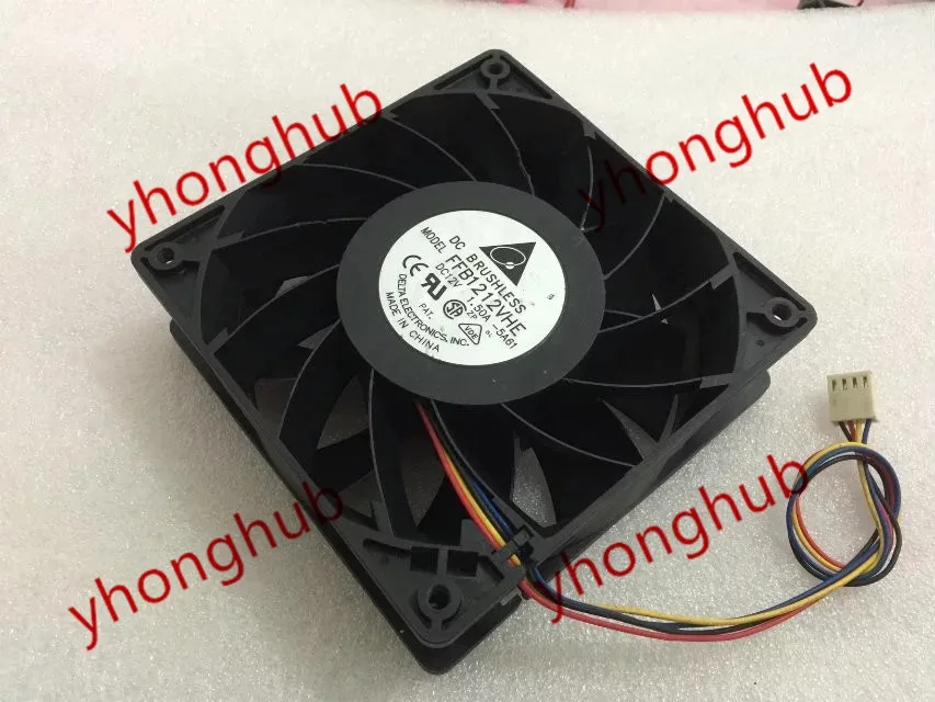 

Delta Electronics FFB1212VHE 5A61 DC 12V 1.50A 120x120x38mm Server Cooling Fan