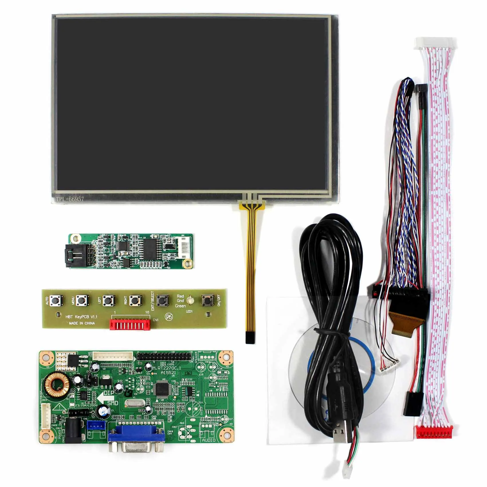 Placa de controlador lcd vga, tela lcd sensível ao toque, 7 polegadas, n070icg, ld1, 1280x800, ips