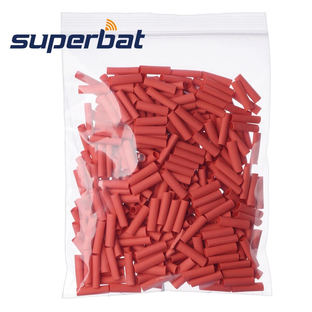 Superbat 케이블용 랩 와이어 슬리브, 레드, 3.5mm 직경, 열 수축 튜브, 1.37mm, RG178, RG316, RG174, 100 개