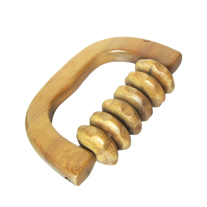 SAIANTTH Vietnam fragrant wood 6 rounds hand Holding wheel massager factory sell wholesale Roll back / leg Promote blood cycle