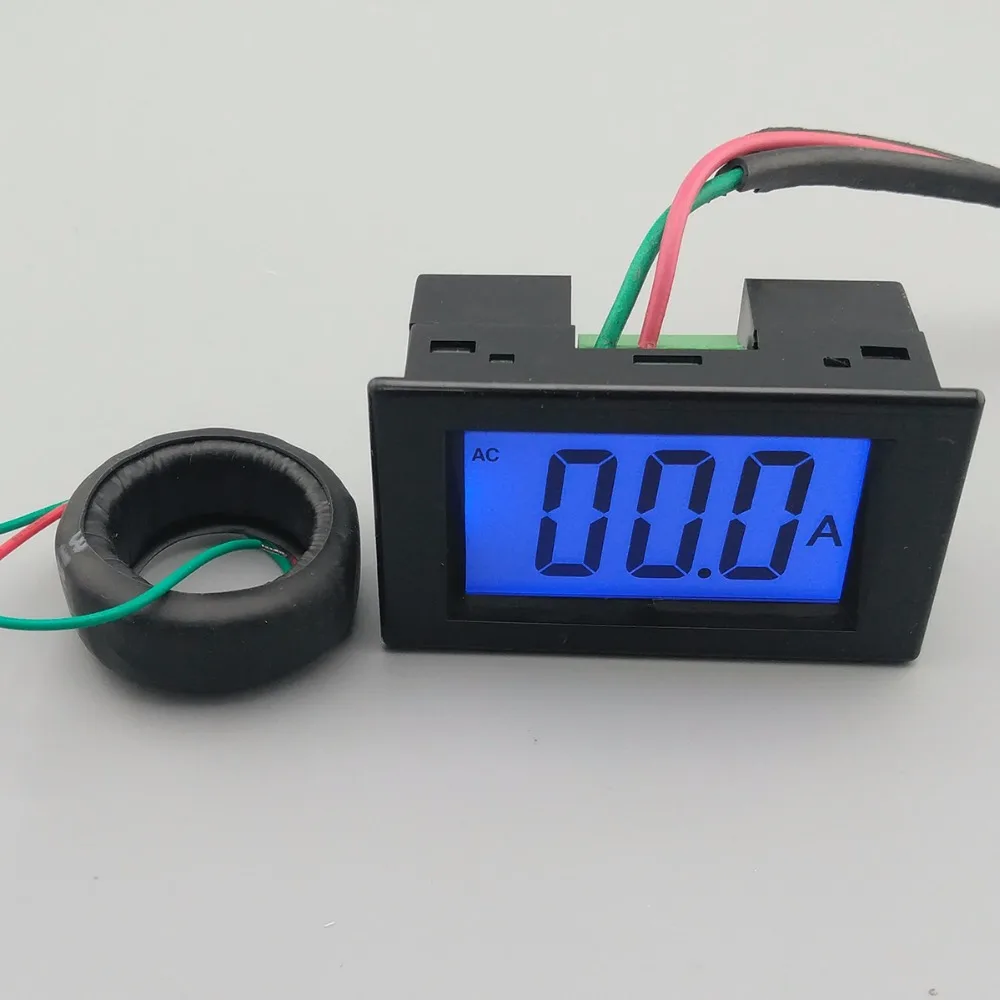 Wyświetlacz LCD biały i czarny amperomierz amperomierz zakres AC 0-200.0A monitor niebieskie podświetlenie 80-300V Inpute