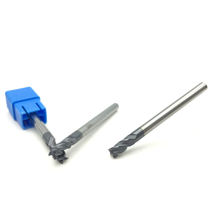 1 มม. 1.5 มม. 2 มม. 2.5 มม. 3 มม. 4 มม. 5 มม. 6 มม. 2F 3F 4F HRC50 ตัดทังสเตนคาร์ไบด์ Flat End Mills NC Router Bits endmill