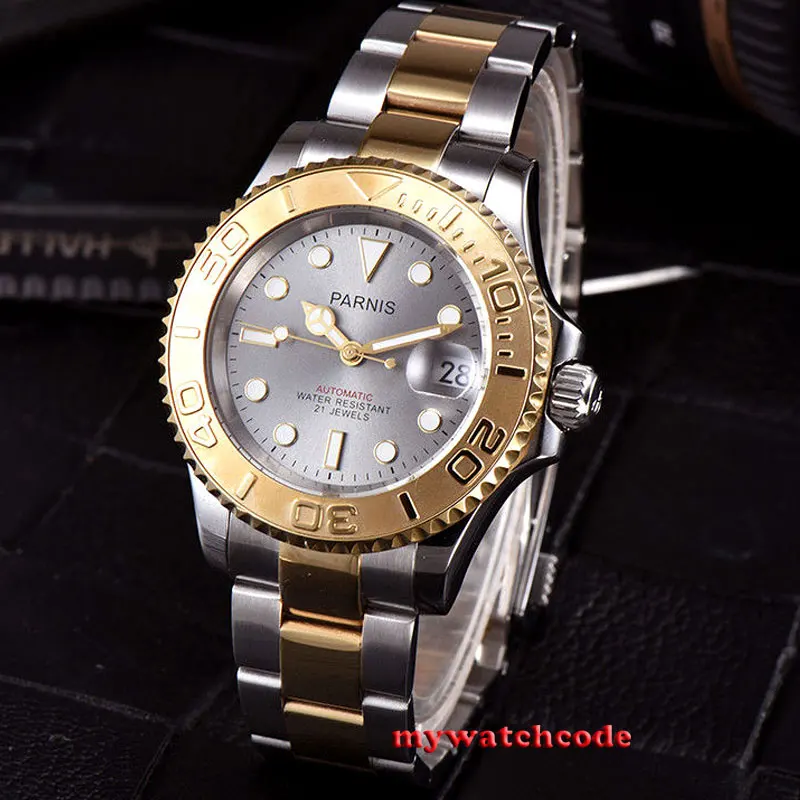 41 Mm Parnis Xám Mặt Sapphire Ceramic 21 Viên Ngọc Miyota Tự Động Mặt Kim 937