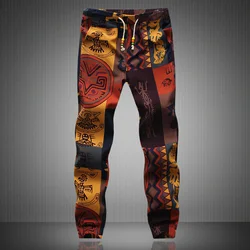 Pantalones de chándal con estampado Floral para hombre, pantalón informal de lino, moda de verano, primavera y otoño, novedad de 2024