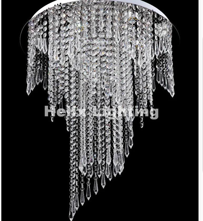 Free Shipping Luxury Modern Clear Crystal Ceiling Light Fixture LED Ceiling Light Chrome Ceiling Light Lighting Lamp D50cm D60cm