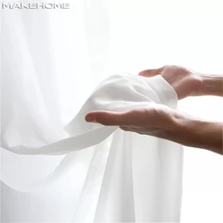 MAKEHOME Top Grade Tulle Curtains for Bedroom Perspective Sheer Voile Tulle Curtains for Living Room Custom Size
