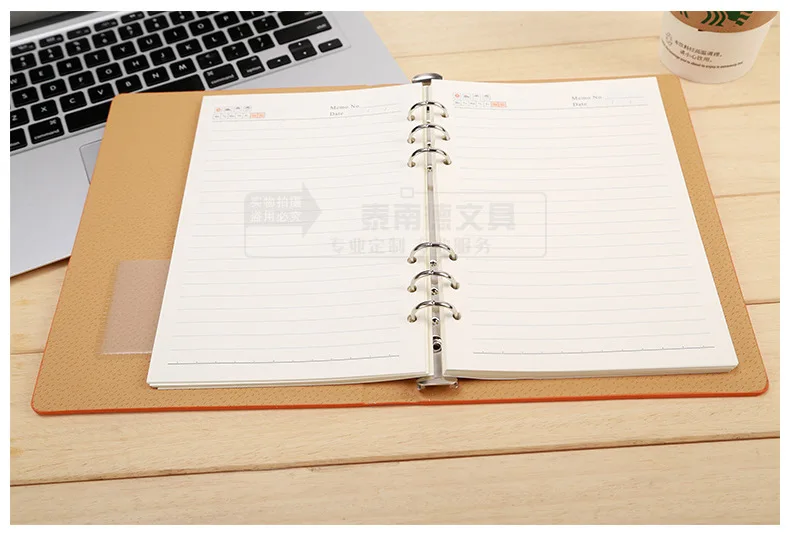 Hard Cover A5 Faux Leather Notebook Spiral Loose Leaf Note Book 2023 Planner 6 Ring Binder Office Work Stationery Gift