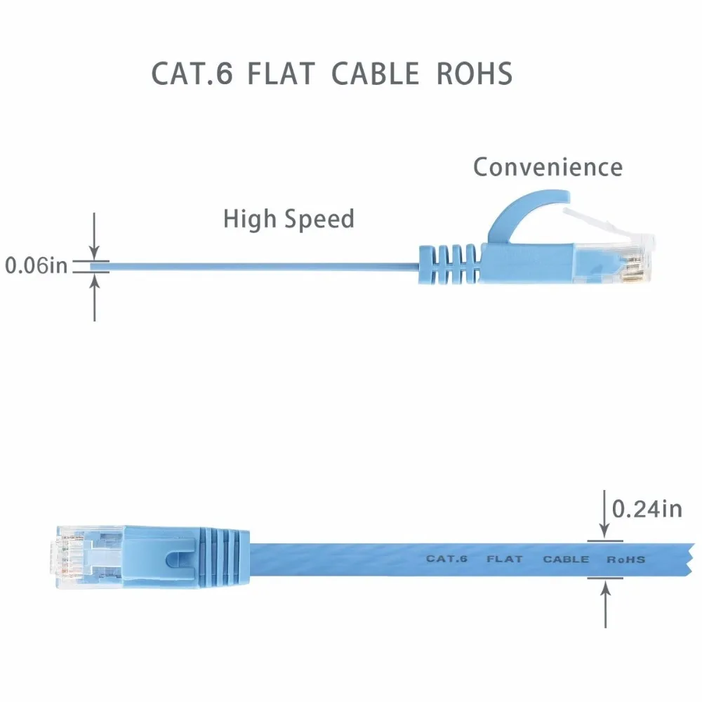 LNYUELEC 0.15m = 15cm kabel czysty drut miedziany CAT6 płaski UTP kabel sieciowy Ethernet RJ45 kabel sieciowy LAN niebieski/biały/czarny kolor