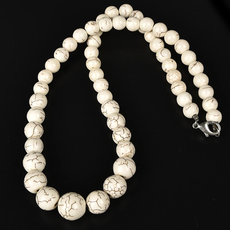 Reasonable fringe splicing Synthetic White Howlite Stone and 8-14mm Necklace For your Wife Girlfriend 18inch H121