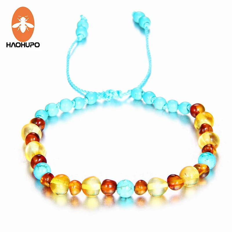 

HAOHUPO Amber Bracelet Anklet for Babies Adults Teething Natural Handmade Jewelry Gifts for Women Ladies Girls Fashion Present