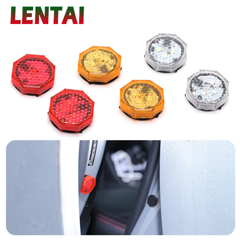 LENTAI For Peugeot 206 307 407 308 207 508 3008 2017 208 2008 Acura Ssangyong Car door LED warning lights Anti-collision lamp