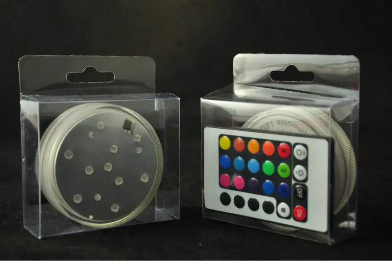 3AAA Battery Operated IR Remote Controlled 10 Multicolors SMD LED Vase Light,Submersible Led Light,Waterproof Floralyte Light