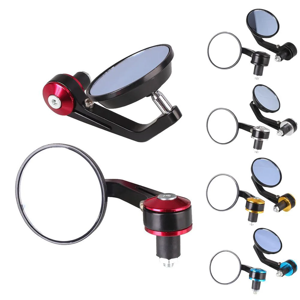 

1Pair 7/8" Universal Round Motorcycle Mirrors Rear View Handle Bar End Rearview Side Mirrors New