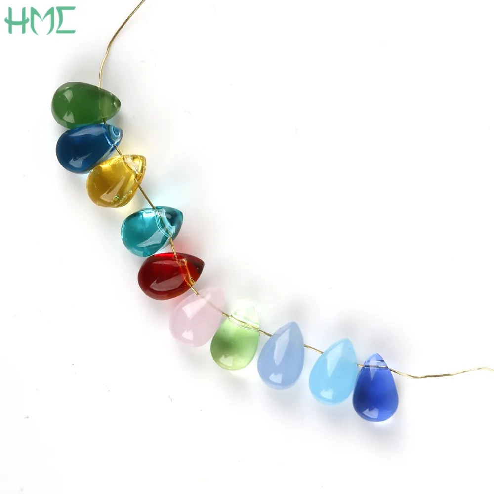 5PCS 9x6mm Czech Crystal Teardrop Water Droplet Glass Rondelle Beads For Jewelry Making Accessories DIY Charm Necklace Earrings