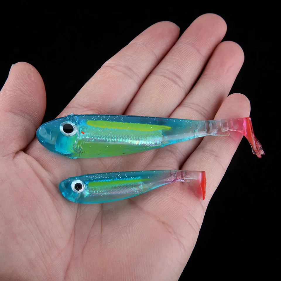 WALK FISH Soft Lure 2PCS/lot 60mm/90mm for Fishing Shad Fishing Worm Swimbaits Jig Head Soft Lure Fly Fishing Bait Fishing Lures