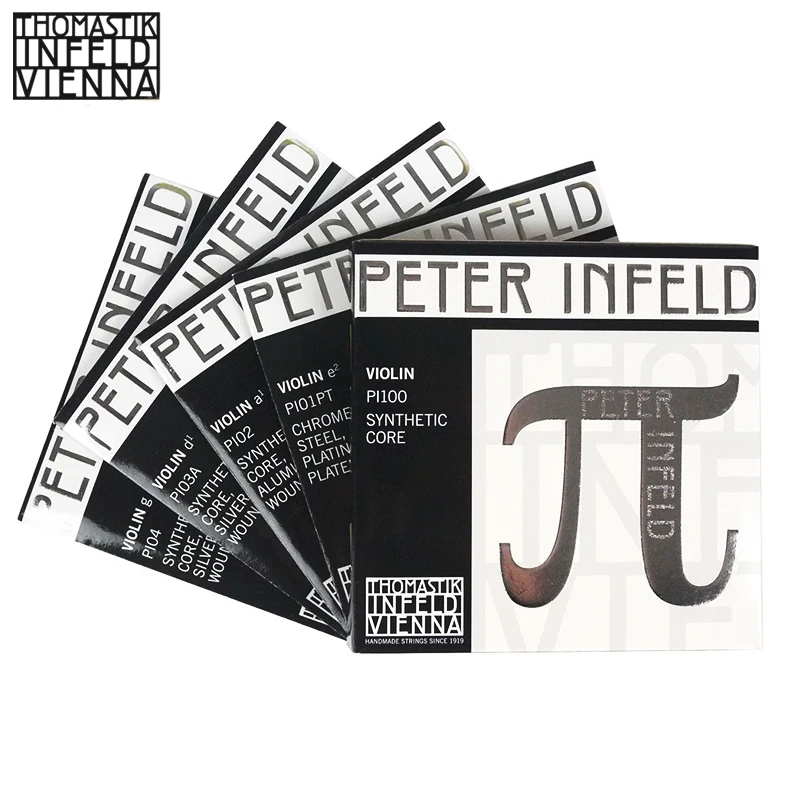 Thomastik Peter Infeld (PI100) Violin String Full set ,Platinum E--Silver D,Medium Gauge, Ball-End,Made in Austria