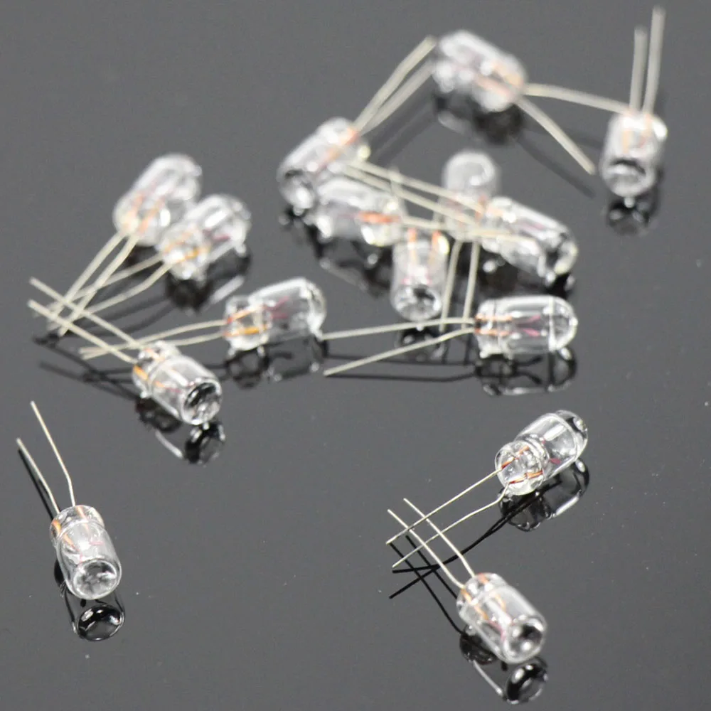 100pcs Clear 4mm Mini Bulbs 1.5V 3V 6V 100mA 12V 14V 16V 50mA Miniature Grain of Wheat Bulbs Warm White MP09-14W