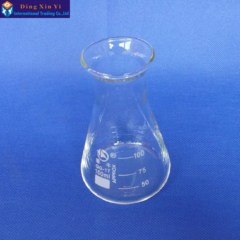 

(10pcs/lot) 100ml glass conical flask 100mlGlass Erlenmeyer Flask 100ml Laboratory use glass triangle flask BORO glass,GG17