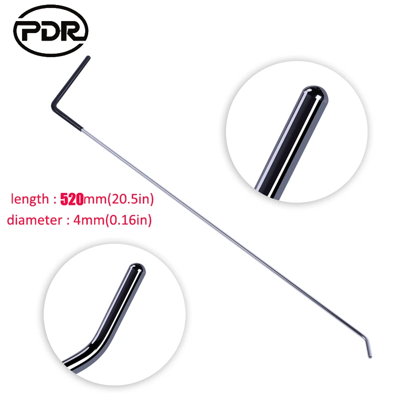 PDR Paintless Dent Removal Repair Hooks Push Rods Door Dings Hail Repair Spring Steel Rods Hail Damage Repair High Quality