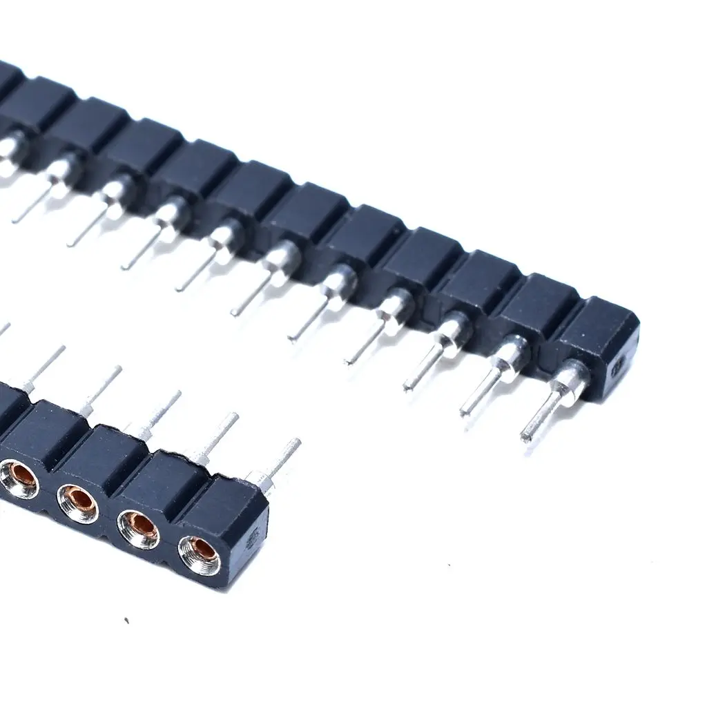 10 Stuks 2.54 Mm Pitch 1X40 Pin Enkele Rij Ronde Vrouwelijke Pin Header Connector