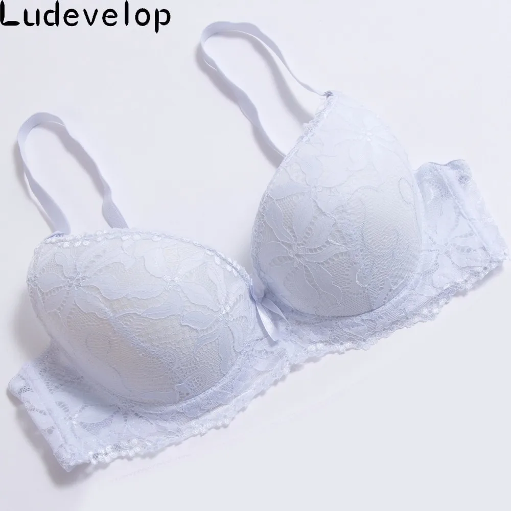 Hot Lace Embroidery Bra Women Plus Size Push Up Underwear Bras 34 36 38 BC Cup For Female The thin under thick Brassiere