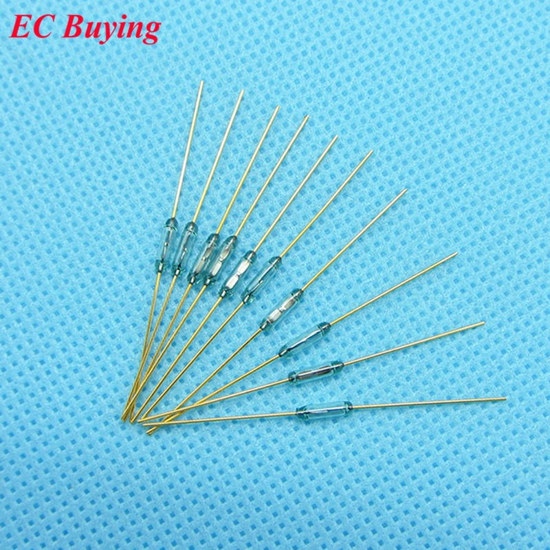 50pcs/1pc Reed Switch 1.8*7mm 1.8x7mm Magnetic Control Switch Green Glass Switches Normally Open NO Contact For Sensors