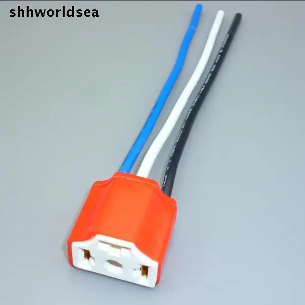 

shhworldsea 2/5/10/30/100PCS H4 female ceramic Heat Resistance Headlight Wiring Harness lamp holder socket