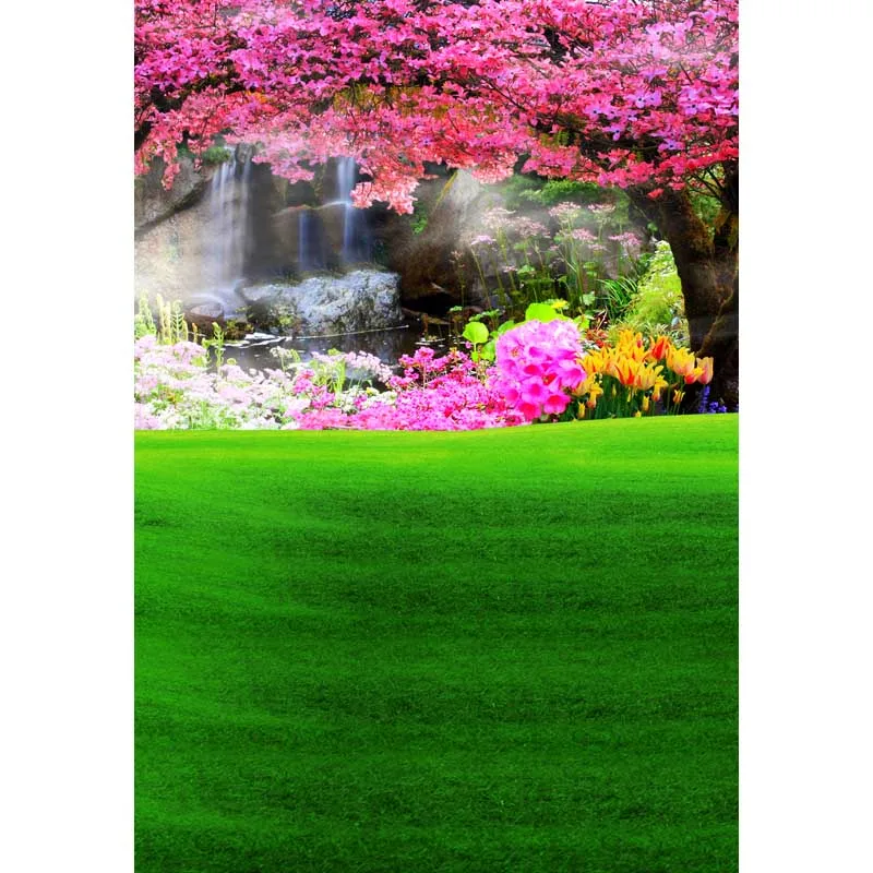 

Blossom waterfall Photography backdrops spring picnic photography backgrounds vinyl For children Photography Studio accessories