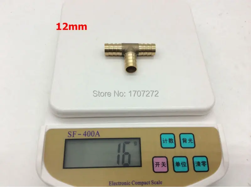Conector de tubería de cobre de 3 vías, conector rápido tipo T, Junta pagoda de 6mm, 8mm, 10mm y 12mm, envío gratis (3 unids/lote)