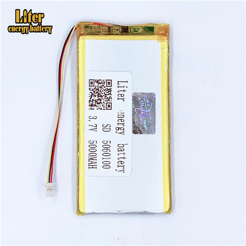 

1.0MM 3pin connector 5060100 high capacity tablet pc Li-polymer battery 3.7V 5000mAh Li-po battery