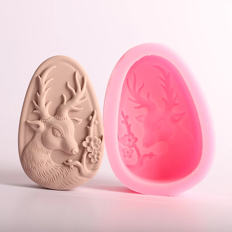 

DIY sika deer pattern soap silicone mold aromatherapy plaster hand mold clay mold