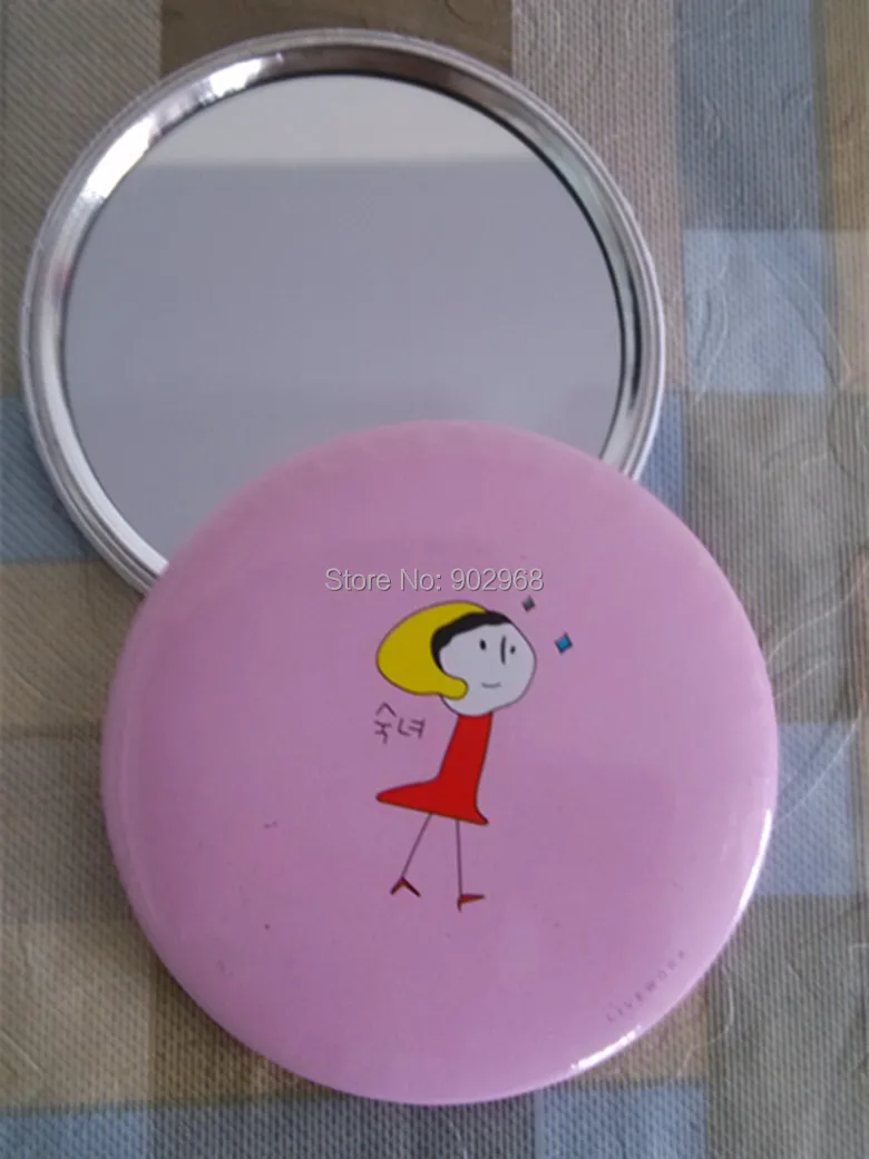 

New cut pocket mirror /fashion fifi lapin hand make-up Mirror/mini cosmetic mirror wholesales tin badge